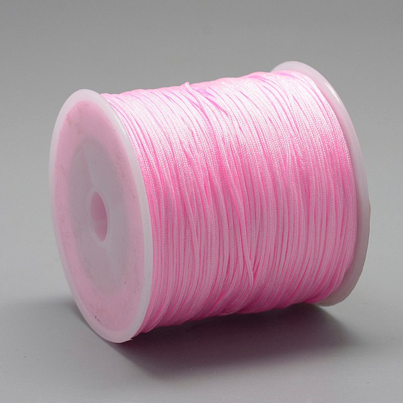Nylon Thread Chinese Knotting Cord Pink 0.8mm 109.36 Yards — Chains, Wire & Cord