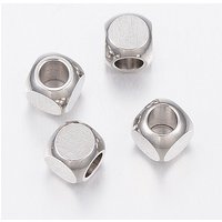 Perles Cubiques en Acier Inoxydable 304 Résistantes au Tarnish, 4mm