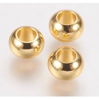 Perles de séparation en laiton, plaquées or 24K, rondelle, 6x4mm