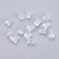 Silicone Ear Nuts Earring Backs Clear 6x5mm 500pcs/bag — Jewelry Findings