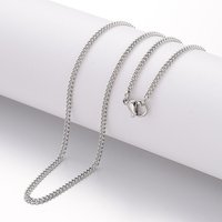 Collier en Acier Inoxydable 304 avec Chaîne Curb et Fermoir Mousqueton — Collier pendentif