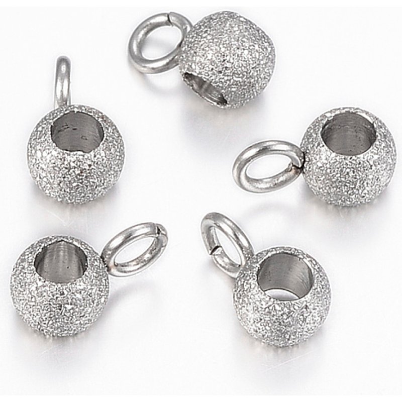 Bail Tubulaire en Acier Inoxydable 304 Résistant à l'Oxydation, Bails Bouclés Texturés — Accessoires pour bijoux
