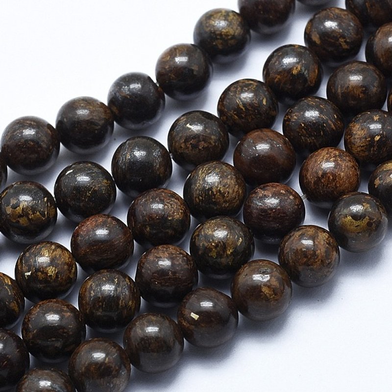 Natural Bronzite Bead Strands, Round, 8mm, 48pcs per Strand — Jewelry Beads
