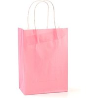 Pure Color Kraft Paper Bags with Twine Handles, Pink, Rectangle