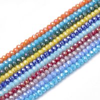Brins de perles en verre électroplaqué, couleur AB, facettées, 89 pcs