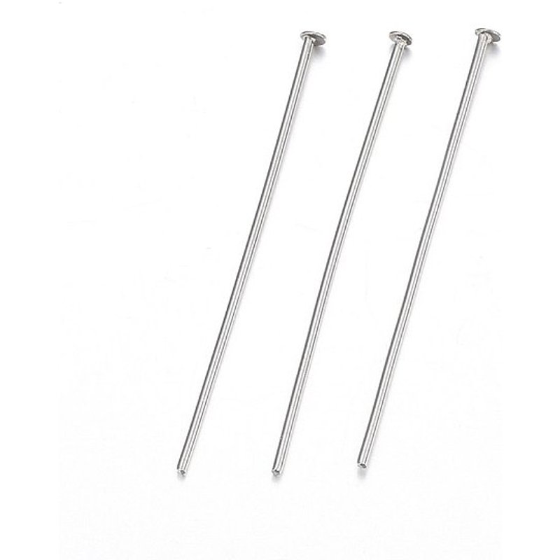 Épingles à tête plate en acier inoxydable 304, résistantes à l'oxydation, 38x0.8mm — Accessoires pour bijoux