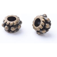 Perles de séparation en alliage de style tibétain, rondelle, bronze antique — Perles à bijoux