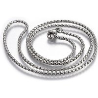 Collier en Chaîne Boîte en Acier Inoxydable 304 avec Fermoir Mousqueton — Collier pendentif