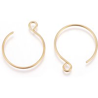 Ion Plating 304 Stainless Steel Earring Hooks with Horizontal Loop — Jewelry Findings
