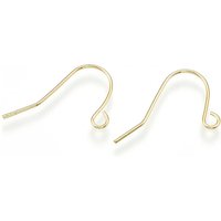 Crochets de Boucles d'Oreilles en Laiton avec Boucle Horizontale, Plaqué Or 18K — Accessoires pour bijoux