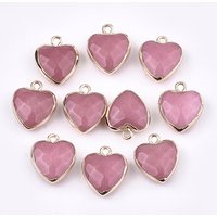 Pendants en jade blanc naturel électroplaqué en forme de cœur — Breloques et pendentifs