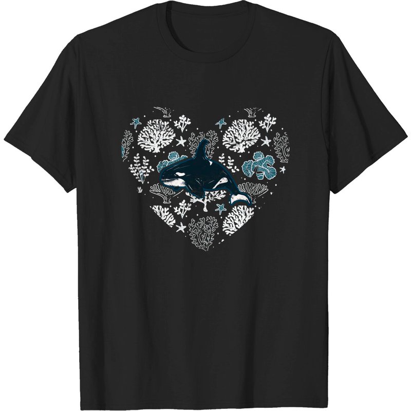 T-shirt Noir pour Hommes Love Orca — T-shirts pour hommes