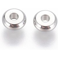 Perles Intercalaires en Acier Inoxydable 304 Résistantes à l'Oxyde, Ronde Plate — Perles à bijoux