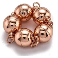 Fermoirs Magnétiques en Laiton Rack Plating avec Boucles, Plaqué Or Rose Réel — Accessoires pour bijoux