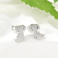 Puppy Stud Earrings in Tarnish Resistant Stainless Steel — Costume Jewelry