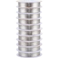 Fil de cuivre rond pour bijoux, plaqué argent, 26 calibre, 32.8 pieds