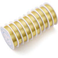 Fil de cuivre rond pour bijoux, plaqué or, 24 AWG, 20,34 pieds
