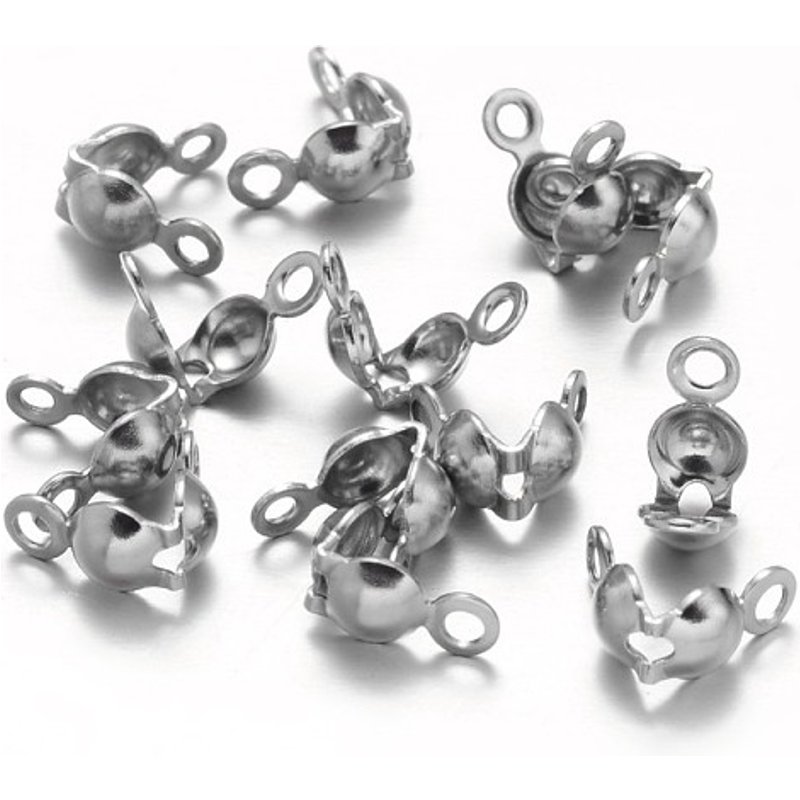 Embouts de perles en acier inoxydable 304 et couvercles de nœuds — Accessoires pour bijoux