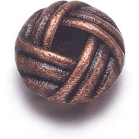 Zinc Alloy Flat Round Spacer Beads, Cadmium Free, Red Copper — Jewelry Beads