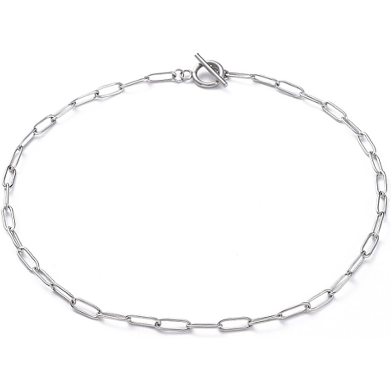 Collier Pendentif en Acier Inoxydable 304 avec Chaîne en Papier et Fermoir à Bascule — Collier pendentif