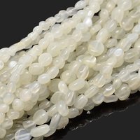Brins de perles de nuggets en pierre de lune blanche naturelle, 14,9-15,7 pouces — Perles à bijoux