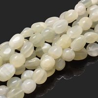Brins de Perles de Pierre de Lune Blanche Naturelle Nuggets, 9-12x8-13x5-7mm — Perles à bijoux