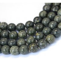 Brins de perles rondes en serpentine naturelle et pierre de dentelle verte 8-8,5mm