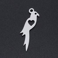 Pendentif en Acier Inoxydable 201, Oiseau avec Cœur, Non-Tarnissant — Breloques et pendentifs
