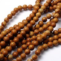 Gemstone Beads Strands, Wood Lace Stone, Round, 8mm Diameter — Jewelry Beads