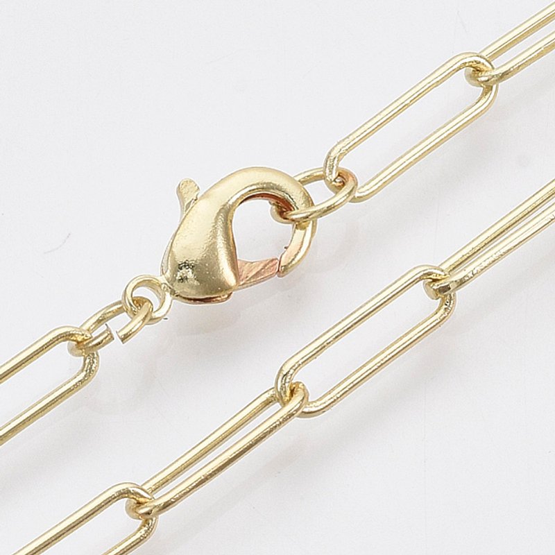 Collier en chaîne en laiton avec fermoir à homard — Collier pendentif