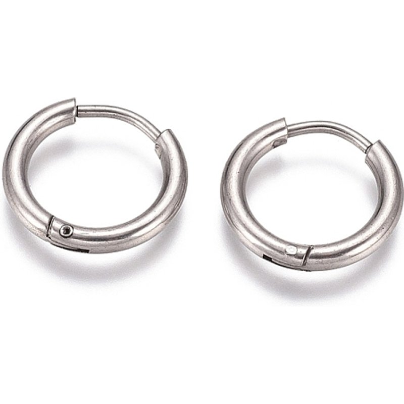 Boucles d'oreilles Huggie en acier inoxydable 304 avec épingle en acier chirurgical — Boucles d'oreilles créoles