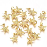 Electroplated Alloy Starfish Charms with Brass Jump Ring — Charms & Pendants