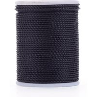 Corde en polyester cirée ronde, noire, 1 mm, 12,02 verges/rouleau