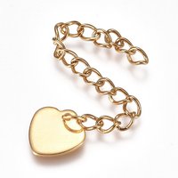 Rallonge de chaîne en acier inoxydable 304 avec charms en forme de cœur — Accessoires pour bijoux