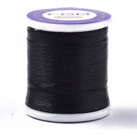 Fil à perles en Nylon 66 enduit pour perles de rocaille, noir, 0,1 mm, 54,68 verges