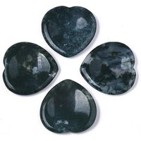 Natural Moss Agate Thumb Worry Stone for Healing and Stress Relief