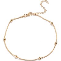 Bracelet de cheville en acier inoxydable 304 avec chaîne serpent et perles — Bracelet de cheville Femme