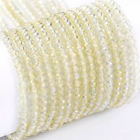 Brins de perles en verre électroplaqué, jaune champagne, 2x1.5mm — Perles à bijoux