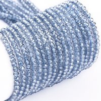 Brins de Perles en Verre Électroplaqué, Fini Lustre de Perle, Bleu Acier Clair — Perles à bijoux