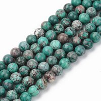Fils de Perles de Turquoise Américaine Naturelle, Teintées et Chauffées, 6mm — Perles à bijoux