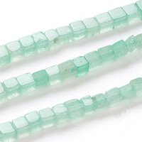 Natural Green Aventurine Beads Strands, Cube, 4mm, 93pcs/Strand