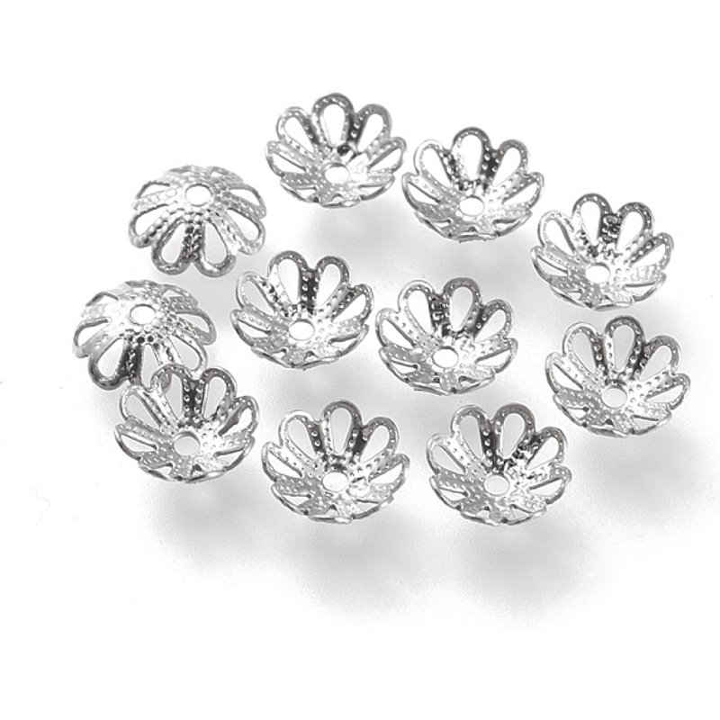 Capsules à perles fantaisie en acier inoxydable 304 sans ternissement — Perles à bijoux