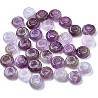 Perles Européennes en Améthyste Naturelle, Rondelle Grand Trou 12x6mm — Perles à bijoux