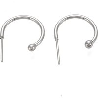 Boucles d'oreilles en acier inoxydable C en forme de créole avec boule — Bijoux fantaisie