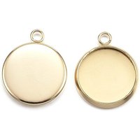 Réglages de cabochon en acier inoxydable 304 avec placage ionique, doré — Accessoires pour bijoux