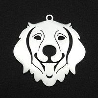 Pendentif en acier inoxydable 201 en forme de tête de chien, découpé au laser — Breloques et pendentifs