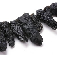 Brins de Perles de Tektite Naturelle, Pierre Brute, Nuggets Percés en Haut — Perles à bijoux