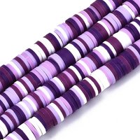 Handmade Polymer Clay Heishi Beads Strands, Lilac, 15.75-16.14 inch