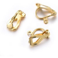 304 Stainless Steel Clip-on Earring Findings with Round Flat Pad — Jewelry Findings