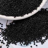Perles Rocailles Miyuki, Perles de Verre Japonaises, Noires (RR401) — Perles à bijoux